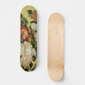 牡丹蝶の北斎日本のファインアート スケートボード (正面)