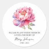 牡丹記念葬儀種小包 ラウンドシール (正面)