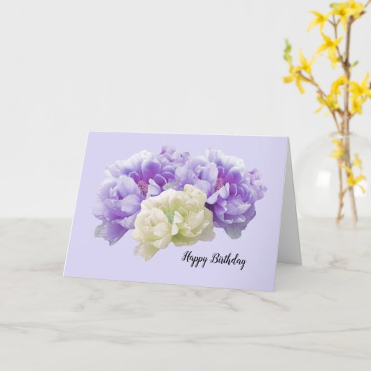 牡丹誕生日カード カード (黄色い花)