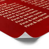 牡丹赤中国の結婚座席表 ポスター (角)