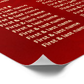 牡丹赤中国の結婚座席表 ポスター (角)