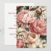 牡丹赤面 | ソフトパステル 招待状 (正面/裏面)