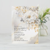 牡丹金ゴールドグレーブラック婚約パーティ 招待状 (スタンド正面)