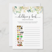 牡丹金ゴールド絵文字ベビーシャワーゲーム 招待状 (正面)