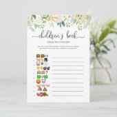 牡丹金ゴールド絵文字ベビーシャワーゲーム 招待状 (スタンド正面)