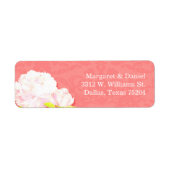 牡丹開花コ結婚ラル差出人住所 ラベル (正面)