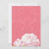 牡丹開花ピンク結婚ズ 招待状 (裏面)