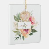 牡丹開花モノグラム名セラミック装飾 セラミックオーナメント (右)