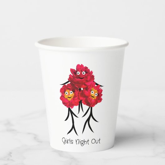 牡丹3枚 紙コップ (正面)