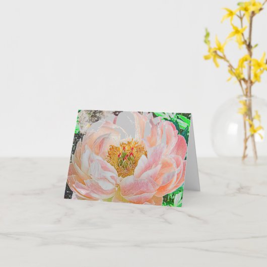 牡丹 カード (黄色い花)