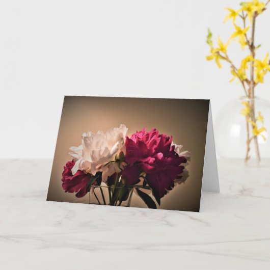 牡丹、カード カード (黄色い花)