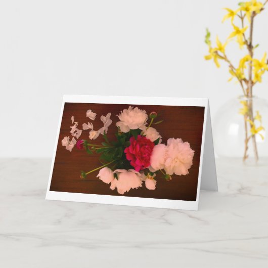 牡丹、カード カード (黄色い花)