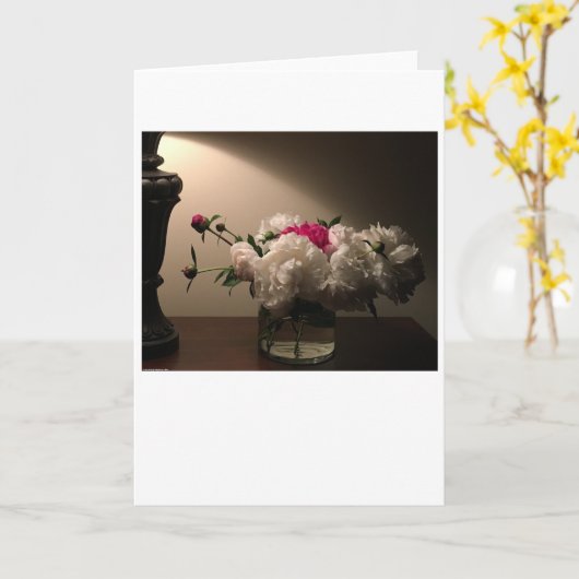 牡丹、カード カード (黄色い花)