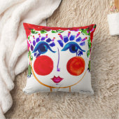 牡丹 – ジプシーガーデンガールコットンピロー クッション (ブランケット)