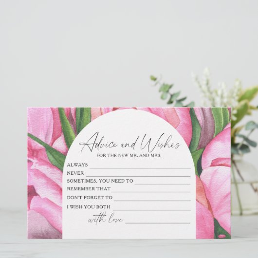 牡丹 – ブライダルシャワーアドバイスと願い 便箋 (スタンド正面)