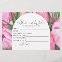 牡丹 – ブライダルシャワーアドバイスと願い 便箋