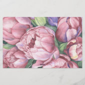 牡丹 – ブライダルシャワーアドバイスと願い 便箋 (裏面)