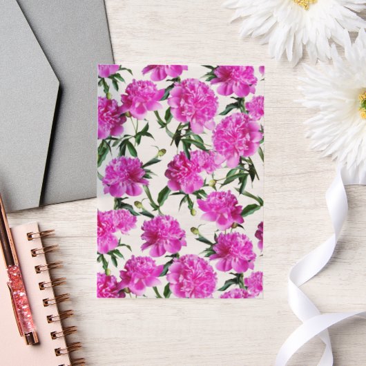 牡丹。 ベラム紙招待状 (ウェディング)