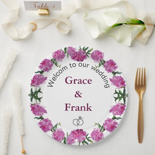 牡丹。 ペーパープレート (ウェディング)