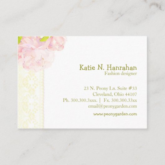 牡丹+レーフェイクスエレガントファッション 名刺 (裏面)