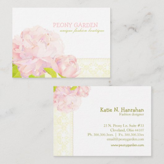 牡丹+レーフェイクスエレガントファッション 名刺 (正面/裏面)