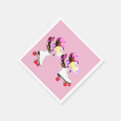 牡丹、ローラースケートのカクテルナプキン スタンダードカクテルナプキン (角)