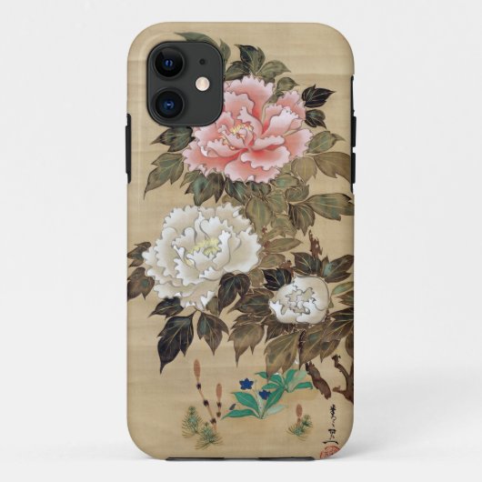 牡丹、其一のシャクヤク、Kiitsuの日本芸術 Case-Mate iPhoneケース (裏面)