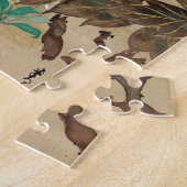 牡丹,其一牡丹，キツ，日本美術 ジグソーパズル (側面)