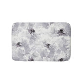 牡丹,灰色と白,フローラ,白い花 バスマット (正面)
