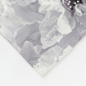 牡丹，灰色と白，フローラ，白い花 フリースブランケット (角)