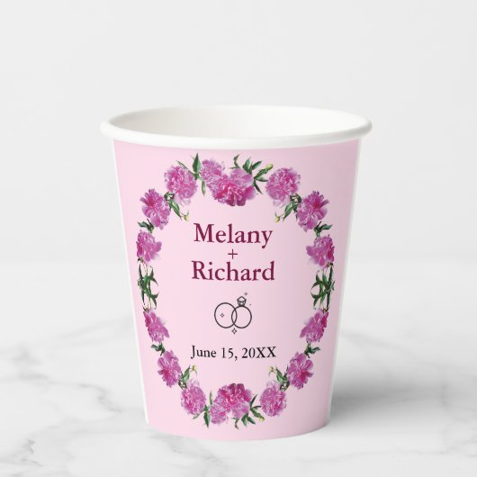 牡丹。 紙コップ (正面)