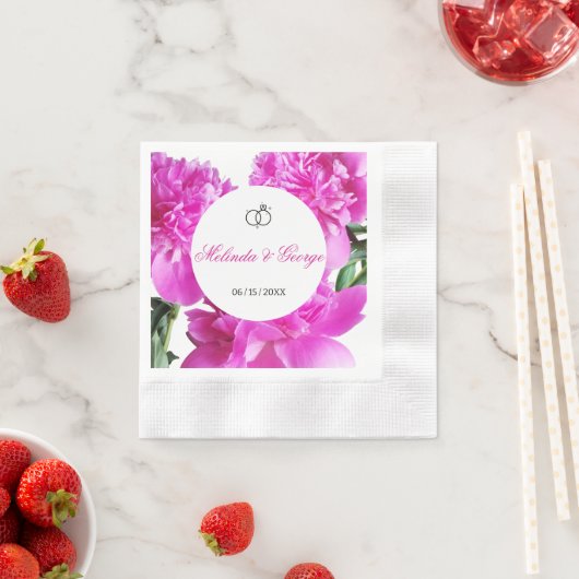 牡丹。 縁ありカクテルナプキン (インサイチュ)