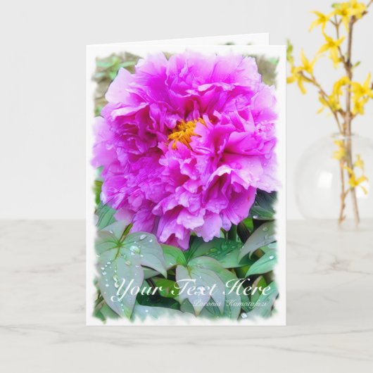 牡丹 [花] カード (黄色い花)