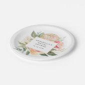 牡丹&金ゴールドフラワーズブライダルシャワー  ペーパープレート (アングル)