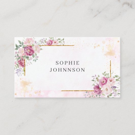 牡丹(金ゴールド枠) 名刺 (正面)