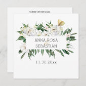 *～*牡丹AR15 QR写真RSVPフローラ結婚のInvita 招待状 (正面/裏面)