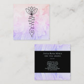 *~*牡丹Lotus Healerマッサーグラデーションジ霊気ヨガ スクエア名刺 (正面/裏面)