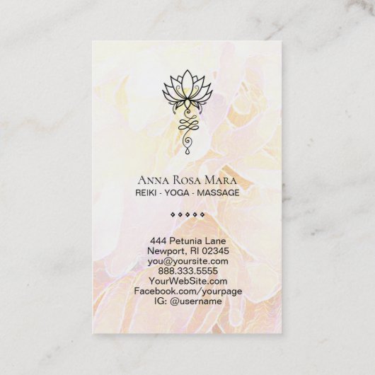 *～*牡丹Lotus Nirvana神聖な幾何学ヨガ  名刺 (裏面)