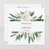 *~*牡丹QR RSVP花フレームAR15 結婚s 招待状 (正面/裏面)