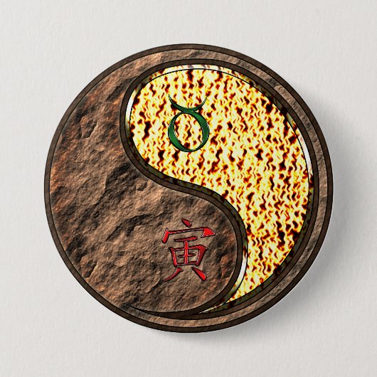 牡牛座と丙寅 缶バッジ (正面)