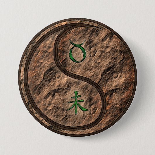牡牛座と土の羊 缶バッジ (正面)