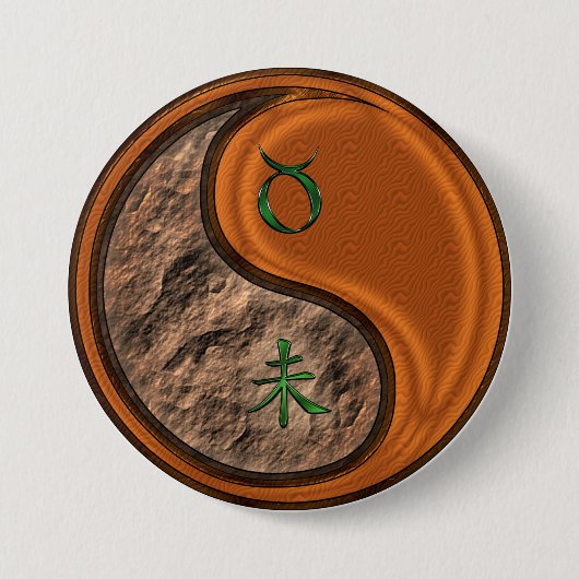 牡牛座と木の羊 缶バッジ (正面)