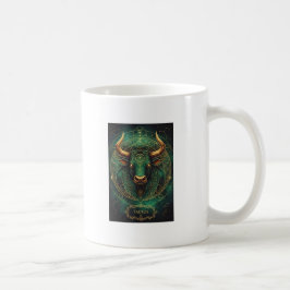 牡牛座のエメラルドとゴールドの占星術コーヒーカップ コーヒーマグカップ