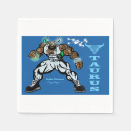 牡牛座のテーマの誕生日パーティーのお返しペーパーナプキン スタンダードカクテルナプキン