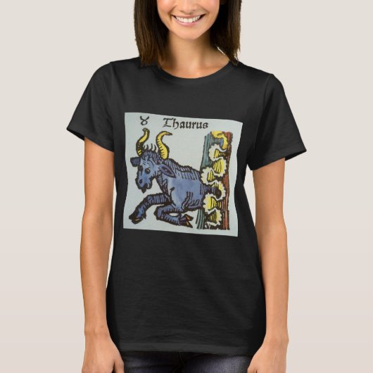 牡牛座のヴィンテージ・サイン・オブ・ザ・ゾディアック Tシャツ (正面)