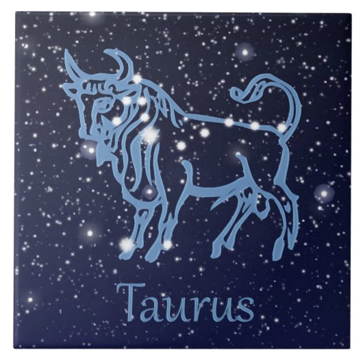 牡牛座の星座と星々 タイル (正面)