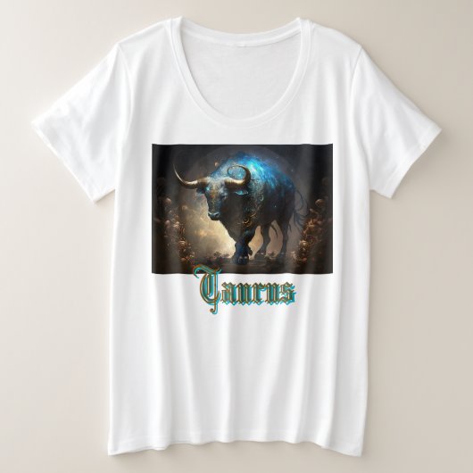 牡牛座の星座 プラスサイズTシャツ (デザイン正面)