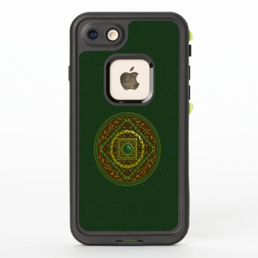 牡牛座の曼荼羅デザインの耐衝撃ケース LifeProof iPhoneケース (裏面)