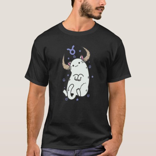 牡牛座の猫のホロスコープ Tシャツ (正面)