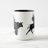 牡牛座の踊る女の子 15oz ブラックリム マグ (中央)